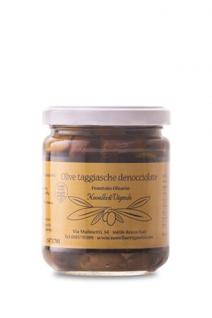 Olive taggiasche denocciolate in olio extravergine di oliva Novella e Vignolo