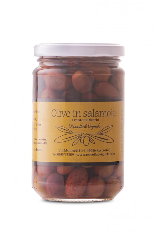 Olive taggiasche in salamoia Novella e Vignolo
