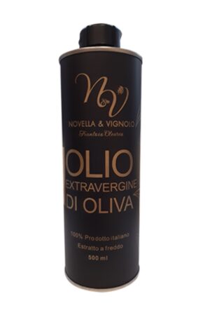 Olio extravergine di oliva in lattina cilindrica Novella e Vignolo